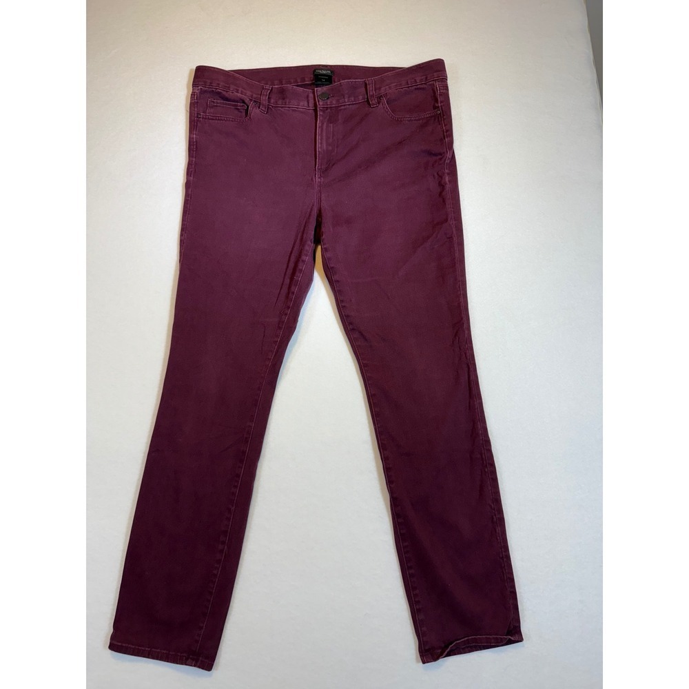 Ann Taylor Factory Modern Women's Size 14 Burgundy Casual Pants Trousers